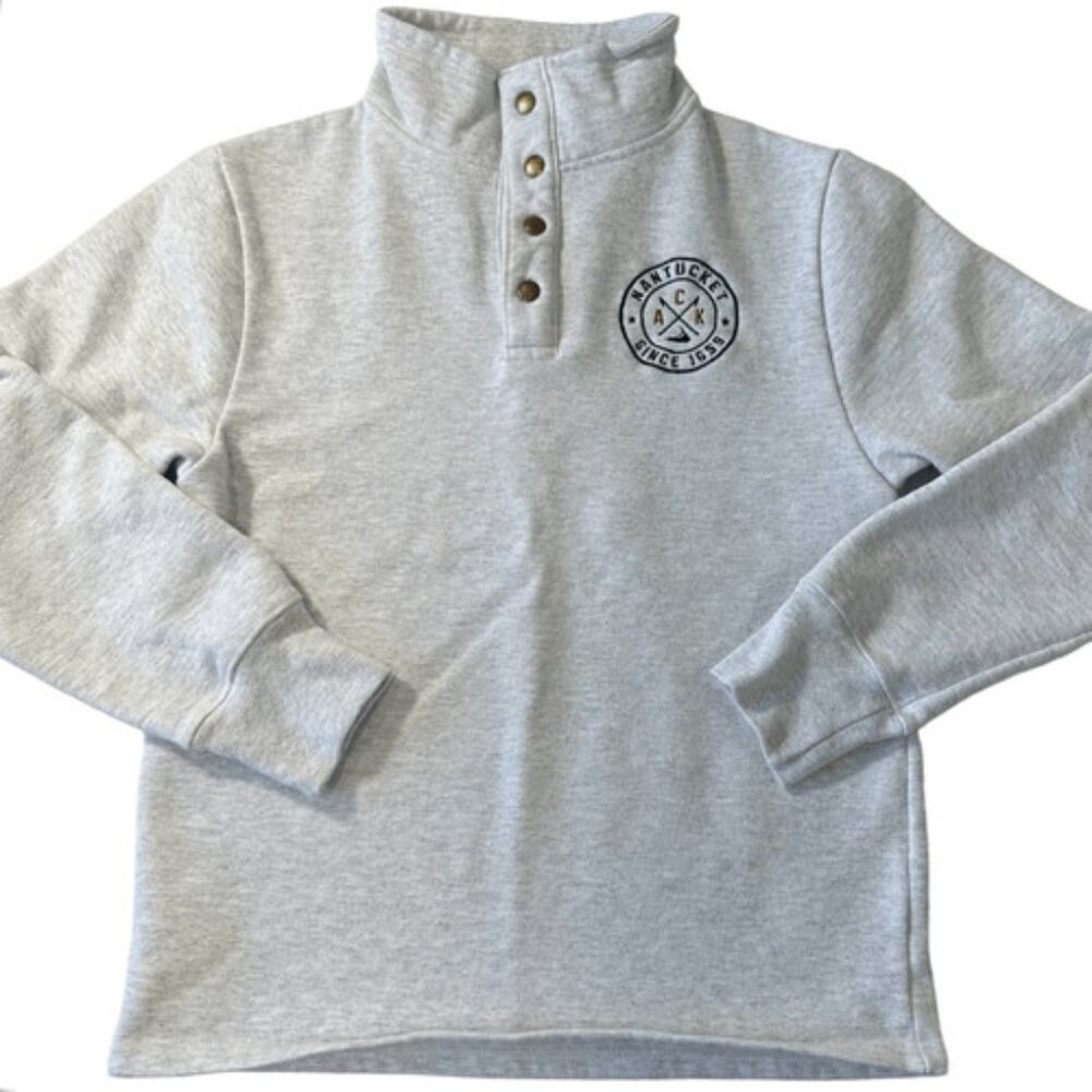 League Nantucket ACK Quarter Button Fleece Sweatshirt, Small